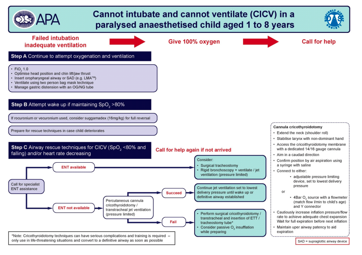 Appendix 2.4. APA/DAS/RCoA algoritme for KIM-KIT situation hos børn